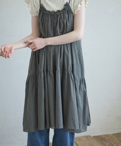 Crisp（クリスプ）の「ドビーティアードミニキャミワンピース（ワンピース・レディース・ホワイト/イエロー/チャコールグレー/レッド・FREE）」の16枚目の写真