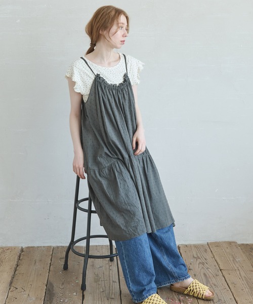 Crisp（クリスプ）の「ドビーティアードミニキャミワンピース（ワンピース・レディース・ホワイト/イエロー/チャコールグレー/レッド・FREE）」の17枚目の写真