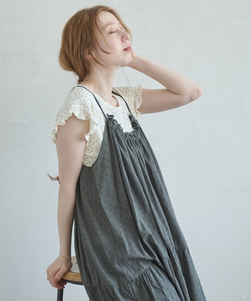 Crisp（クリスプ）の「ドビーティアードミニキャミワンピース（ワンピース・レディース・ホワイト/イエロー/チャコールグレー/レッド・FREE）」の18枚目の写真