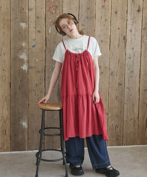 Crisp（クリスプ）の「ドビーティアードミニキャミワンピース（ワンピース・レディース・ホワイト/イエロー/チャコールグレー/レッド・FREE）」の19枚目の写真