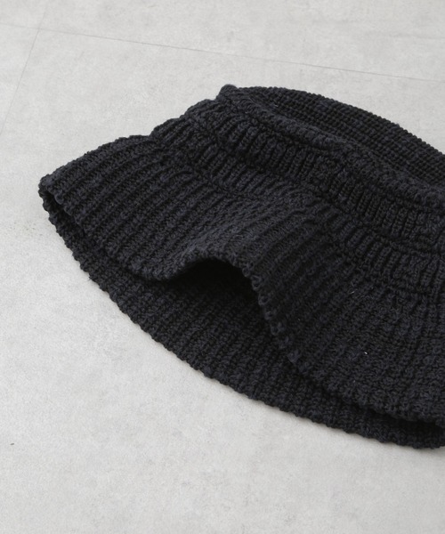 RACAL（ラカル）の「RACAL/別注 Mesh Line Knit Bucket Hat（ハット・メンズ・ブルー/ブラック/ライトグレー/ブラウン・FREE）」の12枚目の写真
