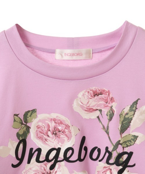 INGEBORG(インゲボルグ)の「プレンチピオニーワンポイントpt.カットソー(Tシャツ/カットソー・レディース・ピンク/パープル/ブラック/ダークパープル/オフホワイト/ローズ・MEDIUM)」の8枚目の写真