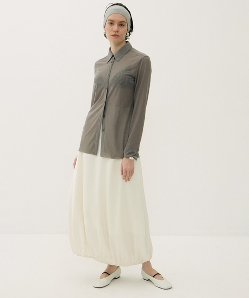 CLANE（クラネ）の「SATIN BALLOON SKIRT（スカート・レディース・ブルー/アイボリー/ブラック・0/1/2）」の7枚目の写真