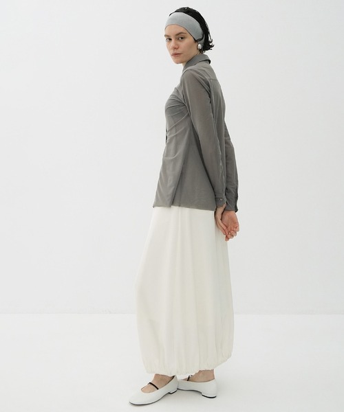 CLANE（クラネ）の「SATIN BALLOON SKIRT（スカート・レディース・ブルー/アイボリー/ブラック・0/1/2）」の6枚目の写真