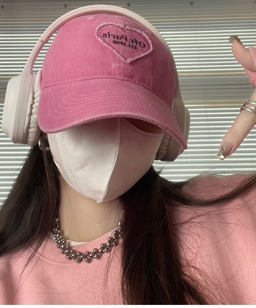 SHEPP（シープ）の「ハートロゴワッペン ビンテージ風キャップ（キャップ・レディース・ブラック/グレー/ピンク/ブラウン/カーキ・F）」の5枚目の写真