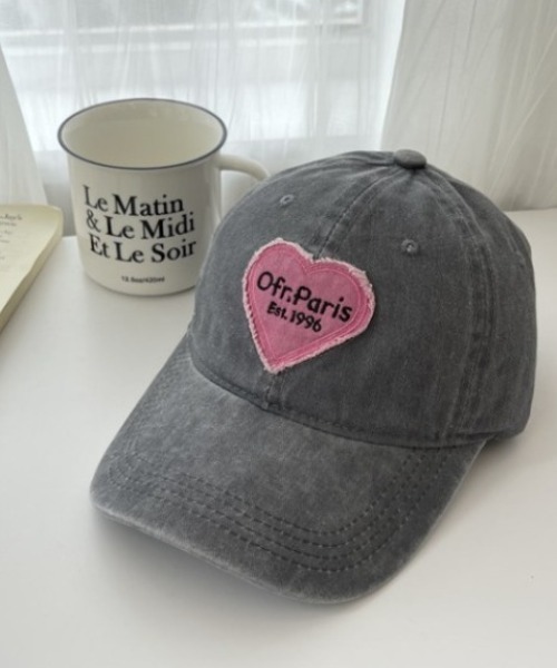 SHEPP（シープ）の「ハートロゴワッペン ビンテージ風キャップ（キャップ・レディース・ブラック/グレー/ピンク/ブラウン/カーキ・F）」の16枚目の写真