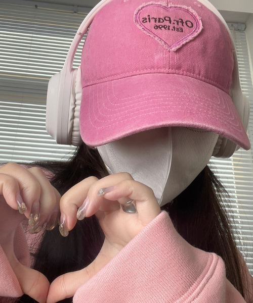 SHEPP（シープ）の「ハートロゴワッペン ビンテージ風キャップ（キャップ・レディース・ブラック/グレー/ピンク/ブラウン/カーキ・F）」の18枚目の写真