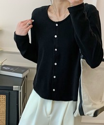 クルーネックシンプルカーディガン