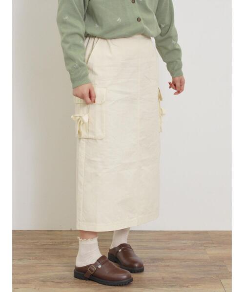 Samansa Mos2（サマンサ モスモス）の「カーゴスカート（スカート・レディース・キナリ/ブラック/カーキ/サックスブルー・F）」の15枚目の写真