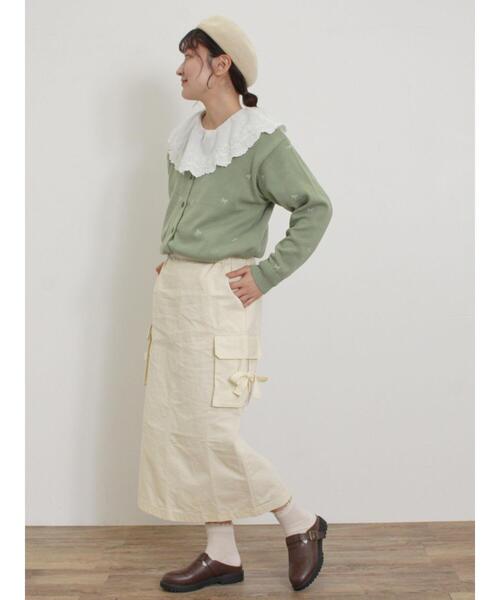 Samansa Mos2（サマンサ モスモス）の「カーゴスカート（スカート・レディース・キナリ/ブラック/カーキ/サックスブルー・F）」の18枚目の写真