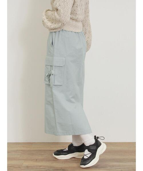Samansa Mos2（サマンサ モスモス）の「カーゴスカート（スカート・レディース・キナリ/ブラック/カーキ/サックスブルー・F）」の20枚目の写真