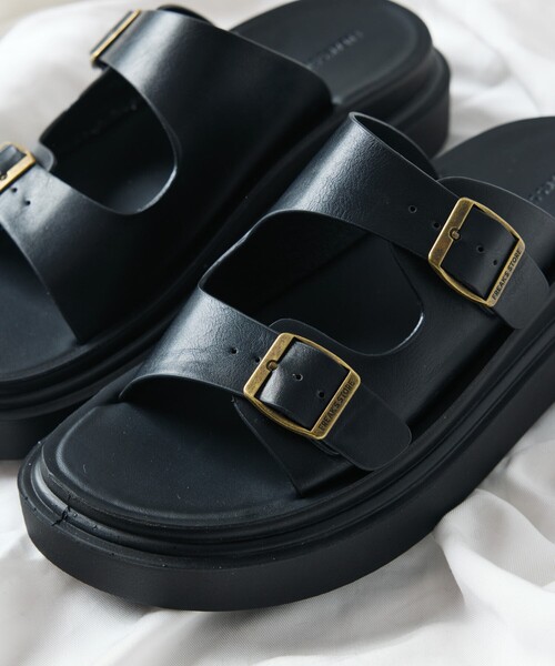 FREAK'S STORE（フリークスストア）の「限定展開 フェイクスウェード ダブルストラップ スライド サンダル / プラットフォームソール（サンダル・メンズ・チャコールグレー/レオパード/ブラック/グレー系その他/グレイッシュベージュ・23cm/24cm/25cm/26cm/27cm/28cm）」の13枚目の写真