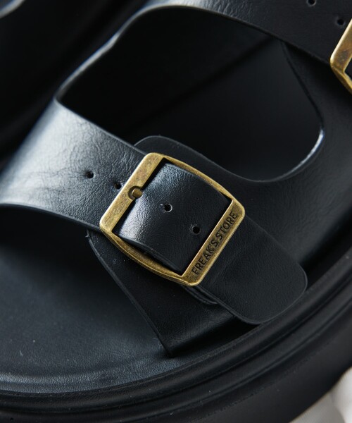 FREAK'S STORE（フリークスストア）の「限定展開 フェイクスウェード ダブルストラップ スライド サンダル / プラットフォームソール（サンダル・メンズ・チャコールグレー/レオパード/ブラック/グレー系その他/グレイッシュベージュ・23cm/24cm/25cm/26cm/27cm/28cm）」の14枚目の写真