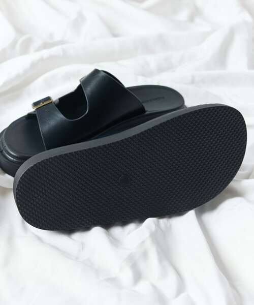 FREAK'S STORE（フリークスストア）の「限定展開 フェイクスウェード ダブルストラップ スライド サンダル / プラットフォームソール（サンダル・メンズ・チャコールグレー/レオパード/ブラック/グレー系その他/グレイッシュベージュ・23cm/24cm/25cm/26cm/27cm/28cm）」の18枚目の写真