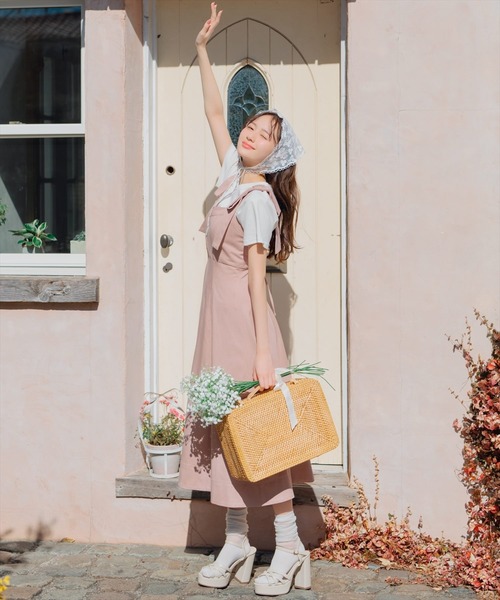 WILLSELECTION（ウィルセレクション）の「ショルダーリボン フレアワンピース Aライン キャミワンピース 【WILLSELECTION】（ワンピース・レディース・ブラック/ネイビー/ピンク・FREE）」の3枚目の写真