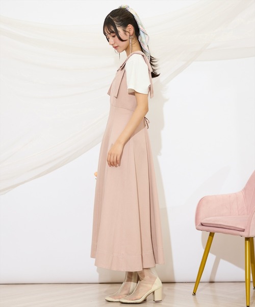 WILLSELECTION（ウィルセレクション）の「ショルダーリボン フレアワンピース Aライン キャミワンピース 【WILLSELECTION】（ワンピース・レディース・ブラック/ネイビー/ピンク・FREE）」の8枚目の写真