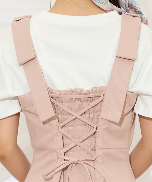 WILLSELECTION（ウィルセレクション）の「ショルダーリボン フレアワンピース Aライン キャミワンピース 【WILLSELECTION】（ワンピース・レディース・ブラック/ネイビー/ピンク・FREE）」の12枚目の写真