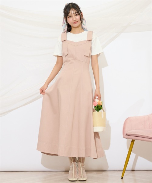 WILLSELECTION（ウィルセレクション）の「ショルダーリボン フレアワンピース Aライン キャミワンピース 【WILLSELECTION】（ワンピース・レディース・ブラック/ネイビー/ピンク・FREE）」の14枚目の写真