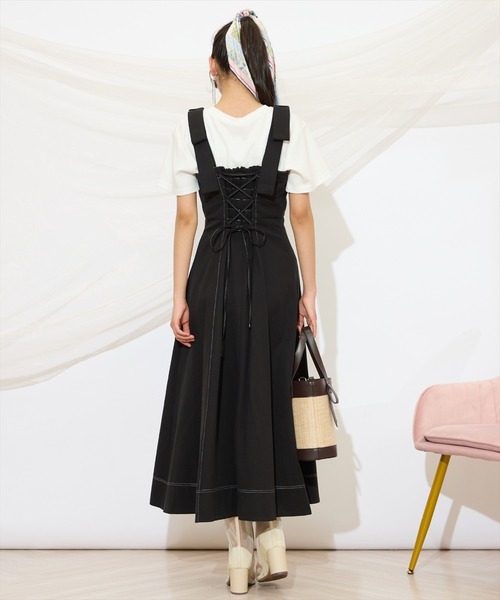 WILLSELECTION（ウィルセレクション）の「ショルダーリボン フレアワンピース Aライン キャミワンピース 【WILLSELECTION】（ワンピース・レディース・ブラック/ネイビー/ピンク・FREE）」の22枚目の写真