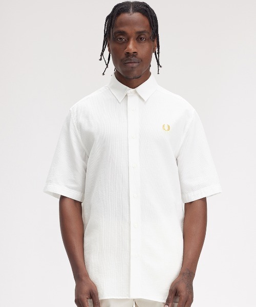 セール】Textured Seersucker Shirt／テクスチャーシアサッカーシャツ
