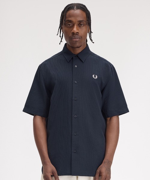 セール】Textured Seersucker Shirt／テクスチャーシアサッカーシャツ