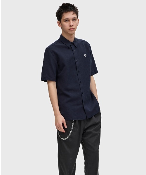 【新品未使用】フレッド ペリー クルーネックシアサッカーシャツ セール】Seersucker Shirt／シアサッカーシャツ（シャツ