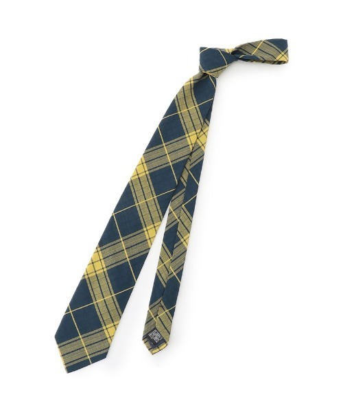 TRANS CONTINENTS（トランスコンチネンツ）の「TRANS CONTINENTS　服地ネクタイ　綿100％　チェック柄　グリーン/ネイビー（ネクタイ・メンズ・ネイビー/グリーン・FREE）」の6枚目の写真