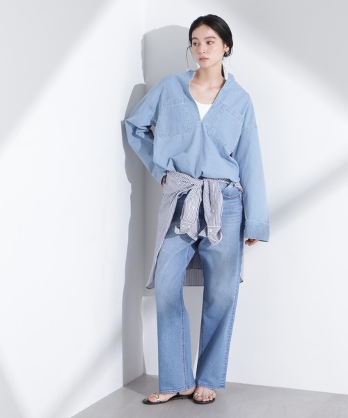NANO universe(ナノユニバース)の「「MC」”TIMELESS WARDROBE”ストレートフィットデニム(デニムパンツ・レディース・ブルー/ライトブルー・S/M)」の2枚目の写真
