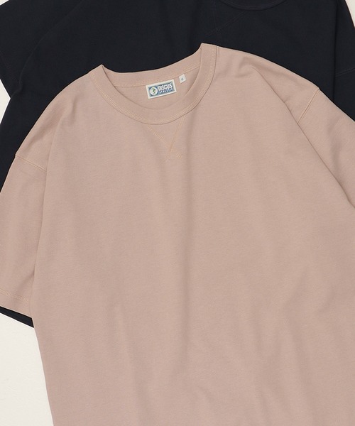 DISCUS ATHLETIC（ディスカス　アスレチック）の「【DISCUS ATHLETIC/ディスカス アスレチック】USA COTTON BLEND/コットンブレンド 無地/ワンポイント 半袖Tスウェット（Tシャツ/カットソー・レディース・オフホワイト/オートミール/ネイビー/ブラック/グレイッシュベージュ/ピンクベージュ・M/L/XL）」の6枚目の写真