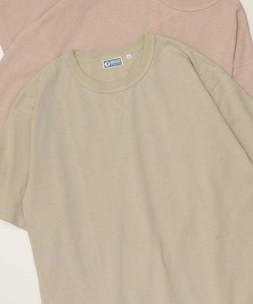 DISCUS ATHLETIC（ディスカス　アスレチック）の「【DISCUS ATHLETIC/ディスカス アスレチック】USA COTTON BLEND/コットンブレンド 無地/ワンポイント 半袖Tスウェット（Tシャツ/カットソー・レディース・オフホワイト/オートミール/ネイビー/ブラック/グレイッシュベージュ/ピンクベージュ・M/L/XL）」の4枚目の写真