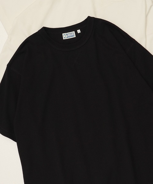DISCUS ATHLETIC（ディスカス　アスレチック）の「【DISCUS ATHLETIC/ディスカス アスレチック】USA COTTON BLEND/コットンブレンド 無地/ワンポイント 半袖Tスウェット（Tシャツ/カットソー・レディース・オフホワイト/オートミール/ネイビー/ブラック/グレイッシュベージュ/ピンクベージュ・M/L/XL）」の3枚目の写真