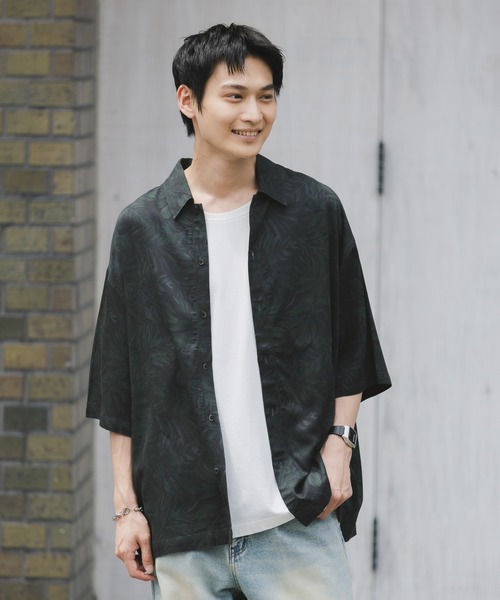 RAGEBLUE(レイジブルー)の「レーヨン総柄シャツ(シャツ/ブラウス・メンズ・ホワイト系その他2/ブラック系その他/グレー系その他/ホワイト系その他3・SMALL/MEDIUM/LARGE)」の3枚目の写真