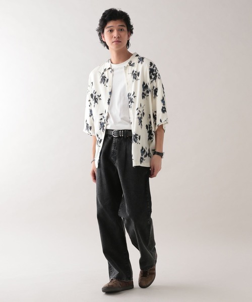 RAGEBLUE(レイジブルー)の「レーヨン総柄シャツ(シャツ/ブラウス・メンズ・ホワイト系その他2/ブラック系その他/グレー系その他/ホワイト系その他3・SMALL/MEDIUM/LARGE)」の7枚目の写真