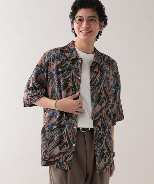 RAGEBLUE(レイジブルー)の「レーヨン総柄シャツ(シャツ/ブラウス・メンズ・ホワイト系その他2/ブラック系その他/グレー系その他/ホワイト系その他3・SMALL/MEDIUM/LARGE)」の21枚目の写真