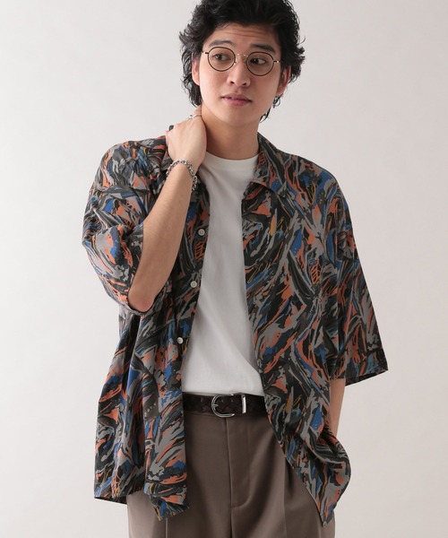 RAGEBLUE（レイジブルー）の「レーヨン総柄シャツ（シャツ/ブラウス