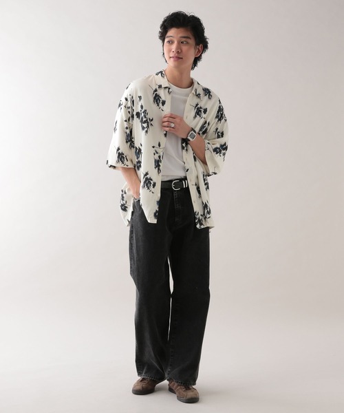 RAGEBLUE(レイジブルー)の「レーヨン総柄シャツ(シャツ/ブラウス・メンズ・ホワイト系その他2/ブラック系その他/グレー系その他/ホワイト系その他3・SMALL/MEDIUM/LARGE)」の5枚目の写真