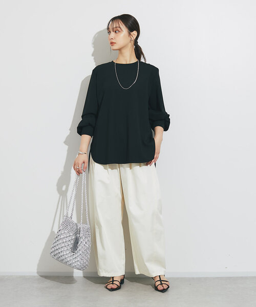 un dix cors(アンディコール)の「《デイリーに着回せる!》カーブチノパンツ(チノパンツ・レディース・オフホワイト/キャメル・FREE)」の8枚目の写真