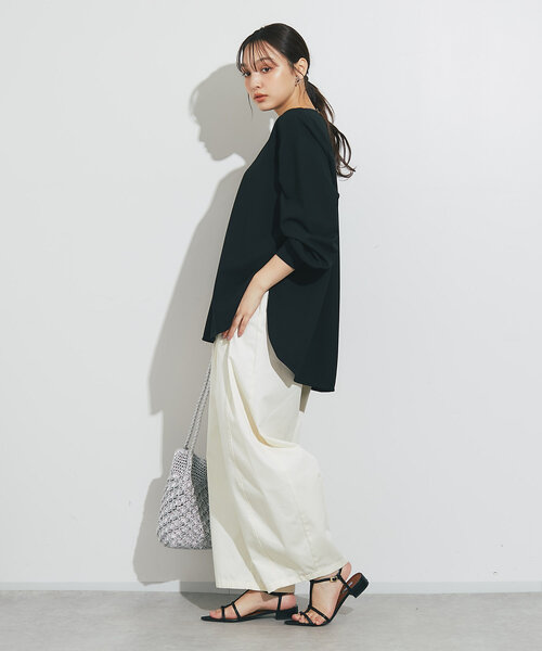 un dix cors(アンディコール)の「《デイリーに着回せる!》カーブチノパンツ(チノパンツ・レディース・オフホワイト/キャメル・FREE)」の9枚目の写真