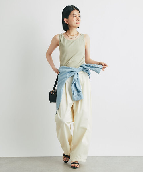 un dix cors(アンディコール)の「《デイリーに着回せる!》カーブチノパンツ(チノパンツ・レディース・オフホワイト/キャメル・FREE)」の16枚目の写真