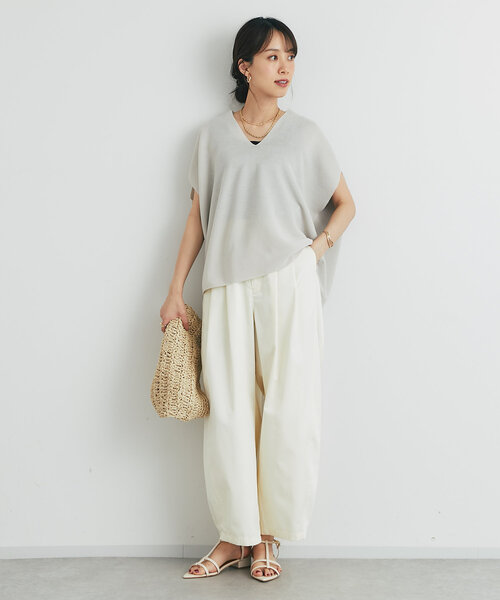 un dix cors(アンディコール)の「《デイリーに着回せる!》カーブチノパンツ(チノパンツ・レディース・オフホワイト/キャメル・FREE)」の18枚目の写真