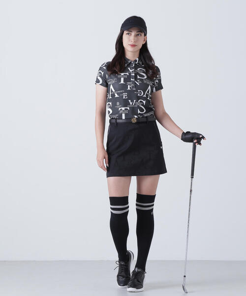 St ANDREWS(セントアンドリュース)の「【St ANDREWS】コンセプト柄ジャガード半袖シャツ (WOMENS)(ポロシャツ・レディース・ブラック・M/S)」の3枚目の写真