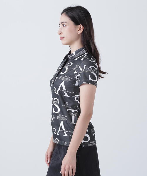St ANDREWS(セントアンドリュース)の「【St ANDREWS】コンセプト柄ジャガード半袖シャツ (WOMENS)(ポロシャツ・レディース・ブラック・M/S)」の5枚目の写真