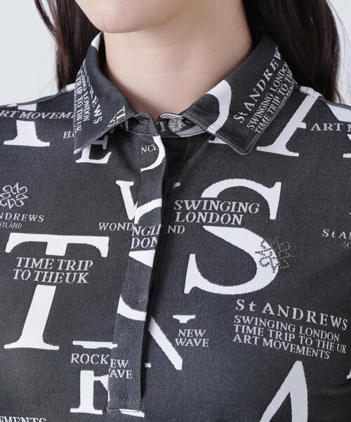 St ANDREWS(セントアンドリュース)の「【St ANDREWS】コンセプト柄ジャガード半袖シャツ (WOMENS)(ポロシャツ・レディース・ブラック・M/S)」の7枚目の写真