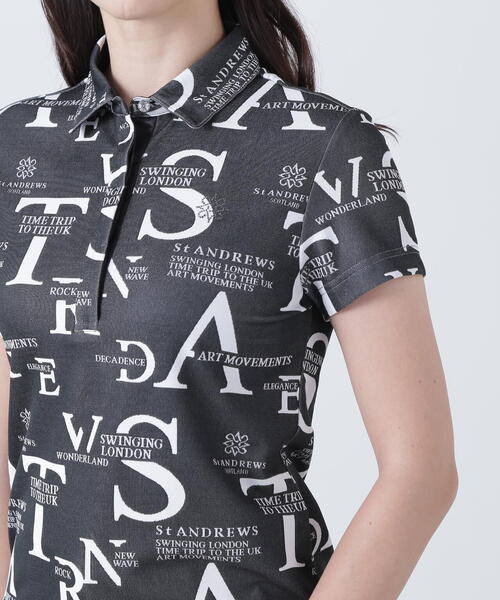 St ANDREWS(セントアンドリュース)の「【St ANDREWS】コンセプト柄ジャガード半袖シャツ (WOMENS)(ポロシャツ・レディース・ブラック・M/S)」の8枚目の写真