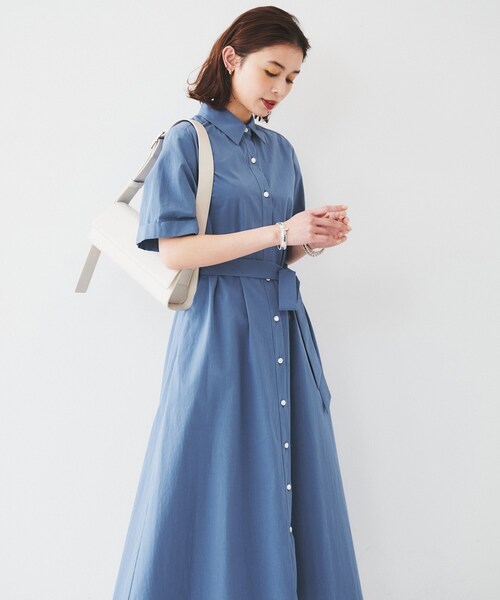 UNTITLED（アンタイトル）の「【コットン100／前開き／夏ワンピ】ロングシャツワンピース（ワンピース・レディース・チャコールグレー/ブルー/ブラウン系その他/チャコール/ブラウン系その他5・00/01/02/03/04/44/48）」の14枚目の写真