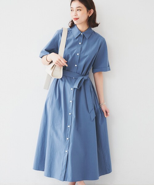 UNTITLED（アンタイトル）の「【コットン100／前開き／夏ワンピ】ロングシャツワンピース（ワンピース・レディース・チャコールグレー/ブルー/ブラウン系その他/チャコール/ブラウン系その他5・00/01/02/03/04/44/48）」の15枚目の写真