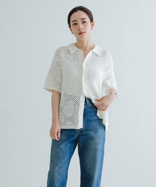Levi's（リーバイス）の「Levi’s　SWEATER CAMP SHIRTS（ニット/セーター・レディース・アイボリー・SMALL）」の4枚目の写真