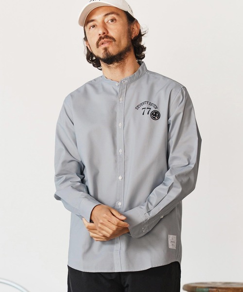 seventy seven(セブンティセブン)の「ms6058-ox band collar L-S shirts (25S) バンドカラーシャツ(シャツ/ブラウス・メンズ・ホワイト/グレー/ブルー・S/M/L/XL)」の4枚目の写真
