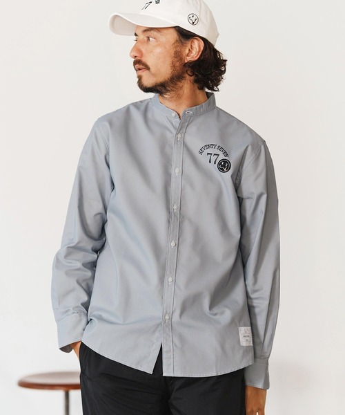 seventy seven(セブンティセブン)の「ms6058-ox band collar L-S shirts (25S) バンドカラーシャツ(シャツ/ブラウス・メンズ・ホワイト/グレー/ブルー・S/M/L/XL)」の5枚目の写真