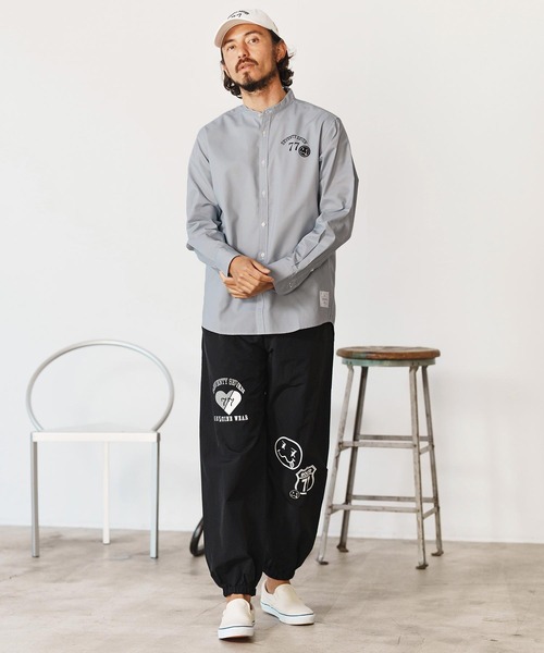 seventy seven(セブンティセブン)の「ms6058-ox band collar L-S shirts (25S) バンドカラーシャツ(シャツ/ブラウス・メンズ・ホワイト/グレー/ブルー・S/M/L/XL)」の8枚目の写真